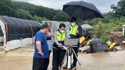 안산시 단원구, 대부남동‘웃동심지구’지적재조사 위해 임시 경계점 설치·토지소유자 현장 입회 진행