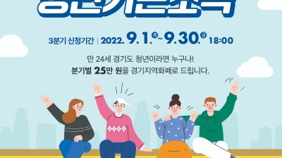 2022년 ‘경기도 청년기본소득’, 9월 1일부터 3분기 접수