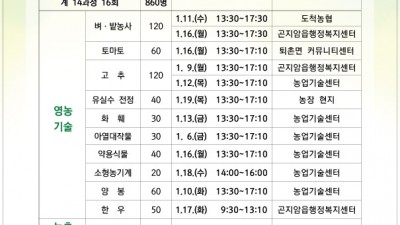 광주시, 2023년 새해농업인실용교육 교육생 모집