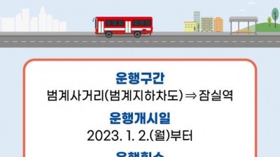 1월 2일부터 ‘안양~잠실~구리’ 1650번 광역노선 전세버스 증차