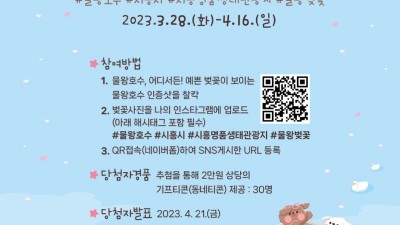 시흥시, ‘벚꽃이 물왕물왕’ 물왕호수서 벚꽃 사진 찍고 선물 받자