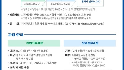 2023 ‘경기게임아카데미 창업 과정’ 12기 모집
