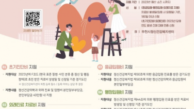 부천시, ‘마음건강케어’ 사업 추진…정신질환자 치료비 지원
