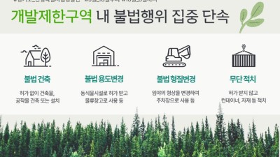 경기도 특사경, 개발제한구역 내 불법행위 집중 단속