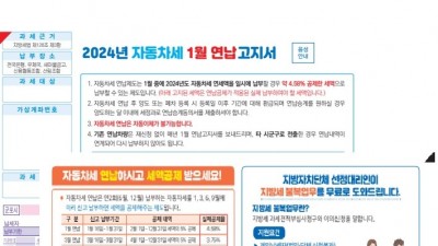 군포시, 자동차세 연납 고지서 활용 복지위기가구 제보 독려