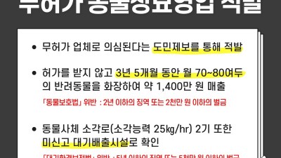 경기도 특사경, 3년 넘게 월평균 80여 마리 반려동물 화장한 불법 장묘업자 적발