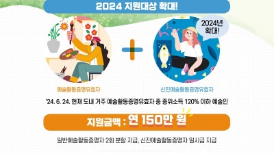 오늘부터 ‘예술인 기회소득’ 접수. 지금 바로 신청하세요!