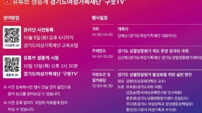 경기도여성가족재단, 10일 ‘2024 경기도 성인지 정책 포럼’ 개최