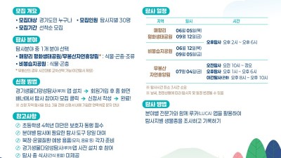 경기도-현대자동차(주) 남양연구소, ‘경기생물다양성탐사’ 참여자 모집