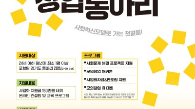 경기도사회적경제원, 사회문제 해결형 청년 창업동아리 모집