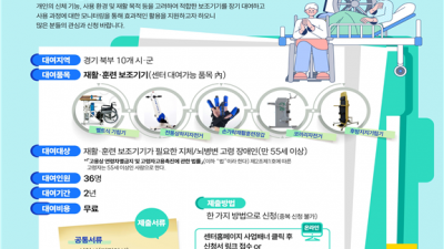 경기도, 북부 고령장애인 재활 돕는 보조기기 지원 ‘시동’