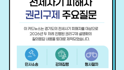 경기도, 전세사기피해자 권리구제 법률 안내 카드뉴스 제작·배포